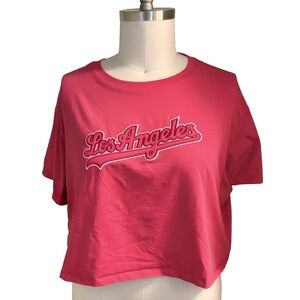 Pink Los Angeles Dodgers Crop Top